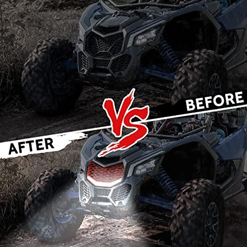 【並行輸入品】フロントレッドグリル LEDライト付き Maverick X3 SAUTVS アップグレードレッドプレミアムフロントバンパーメッシ_7