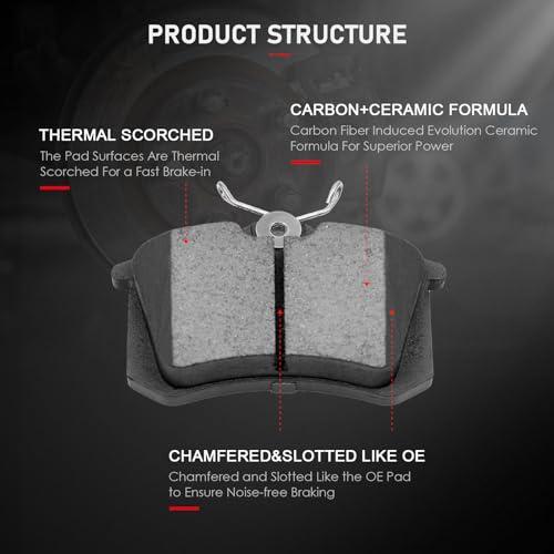 cciyu D1017 4pcs Rear Ceramic Brake Pads Kits 2010 2012 For Audi 並行輸入品の画像