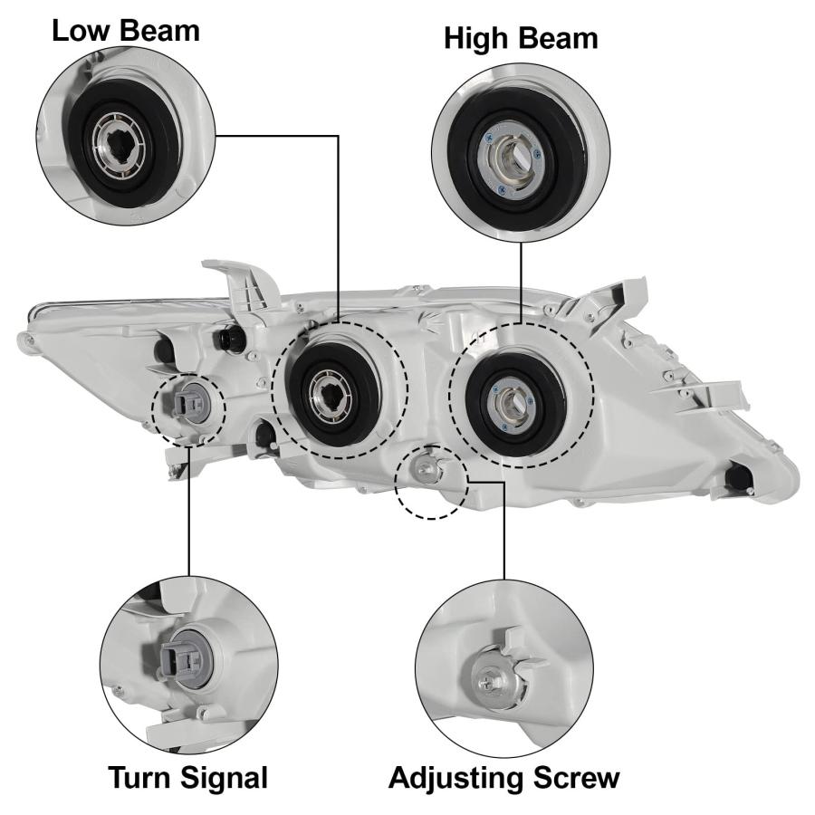 ALZIRIA ヘッドライトアセンブリ 交換用 2010 トヨタ カムリ 2011 トヨタ カムリ 10 カムリ 11 カムリ プ 並行輸入品の画像
