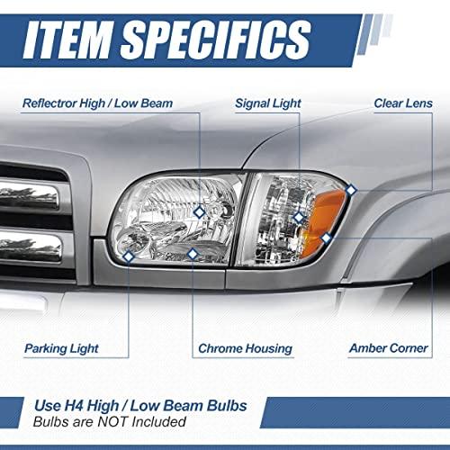 Auto Dynasty 4Pcs Factory Style Headlights Assembly and Bumper L 並行輸入品の画像