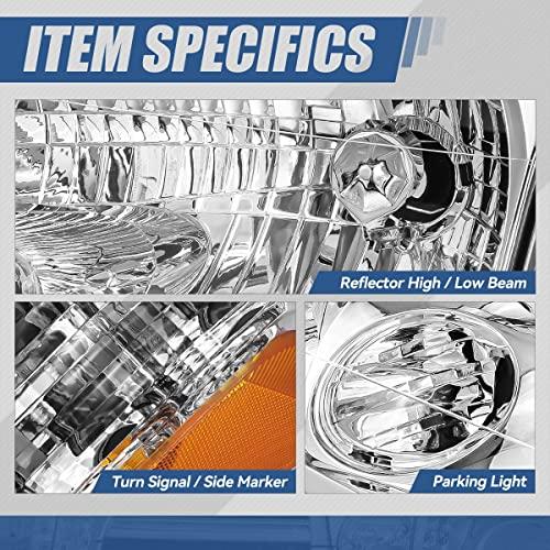 Auto Dynasty 4Pcs Factory Style Headlights Assembly and Bumper L 並行輸入品の画像