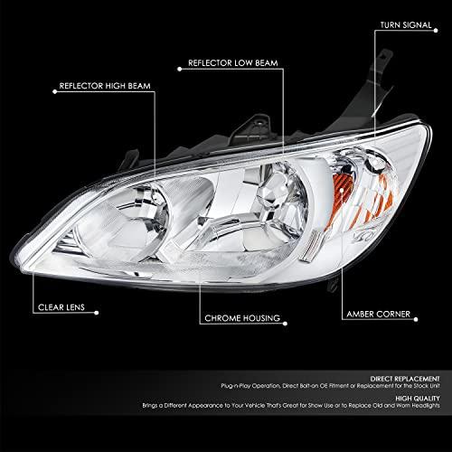 【並行輸入品】DNA MOTORING 左 OEスタイル ヘッドライト 04 05 ホンダ シビック クーペ セダン対応 クロームハウジング クの画像