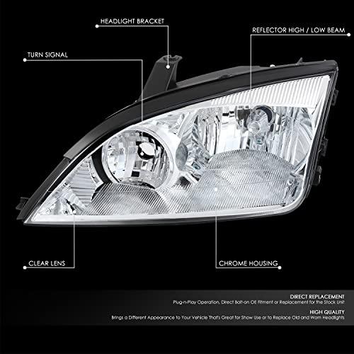 【並行輸入品】DNA MOTORING 左 OEスタイル ヘッドライト 2005 2007 Focus Excludes SVT、クローム/クリ_3