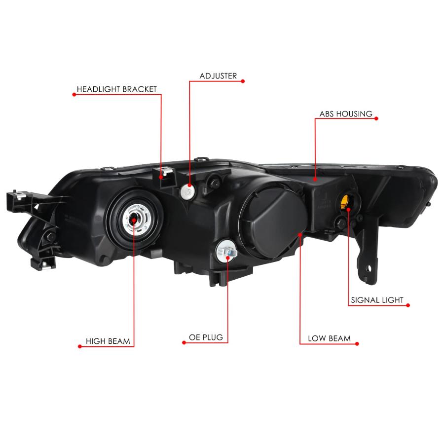 【並行輸入品】DNA MOTORING Right OEスタイル プロジェクターヘッドライト 04 05 アキュラ TL対応 クローム/クリアレの画像