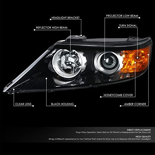 DNA MOTORING 左 OEスタイル プロジェクターヘッドライト 11 13 Kia Sorento対応 ブラック/クリアレ 並行輸入品の画像