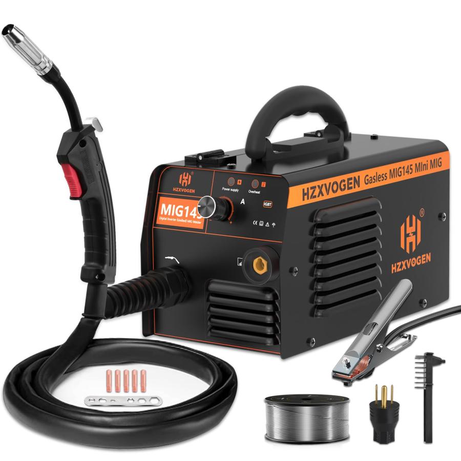 HZXVOGEN ノンガス 半自動 溶接機 100V 200V 兼用 MIG溶接機 145A 