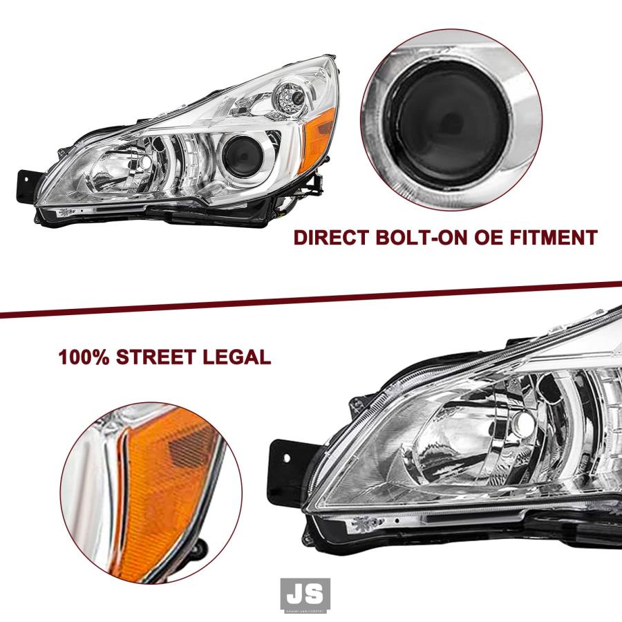 JSBOYAT Headlight Assembly Replacement for 10 14 Subaru Legacy/O 並行輸入品の画像
