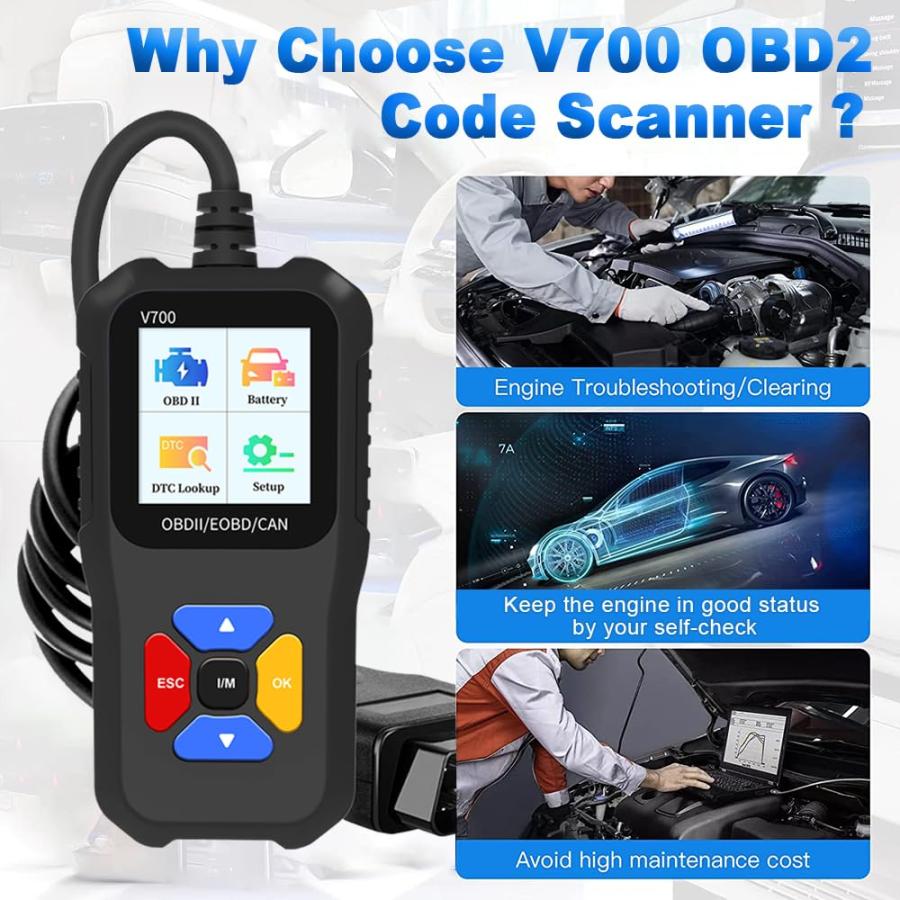 iKiKin カーコードスキャナー OBD2 カーコードリーダー V700 チェック