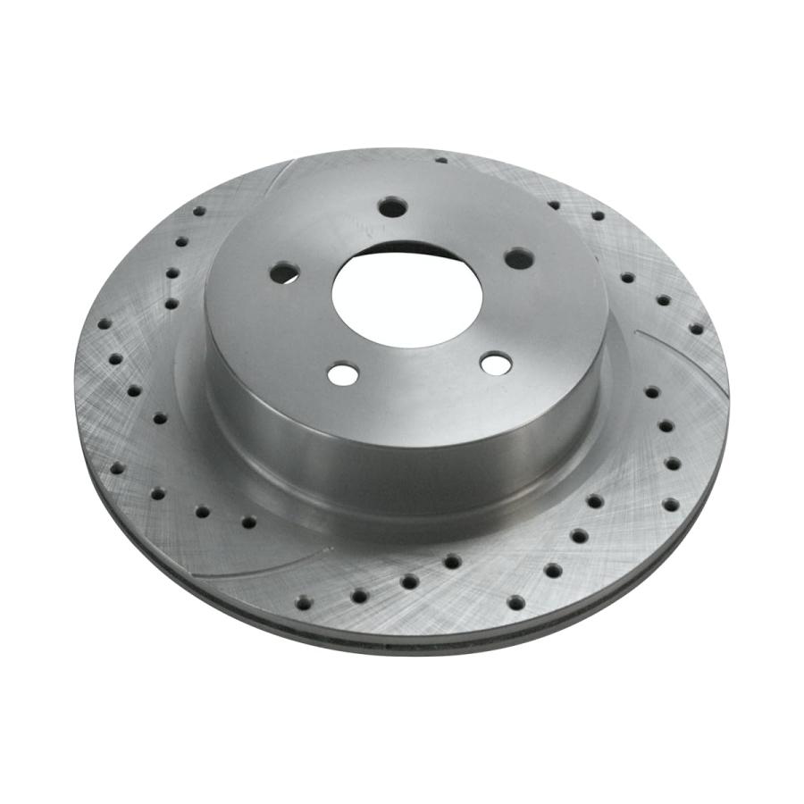 AutoShack Pair of 2 Front Drilled and Slotted Brake Rotors Silve 並行輸入品の画像