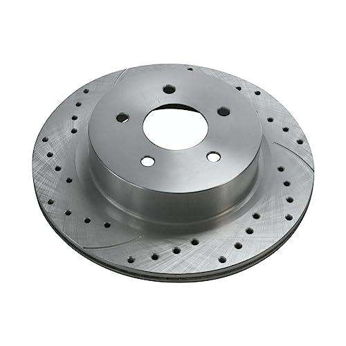 AutoShack Pair of 2 Front Drilled and Slotted Brake Rotors Silve 並行輸入品の画像