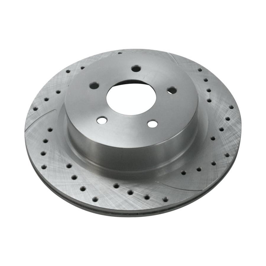 AutoShack Pair of 2 Front Drilled and Slotted Brake Rotors Silve 並行輸入品の画像
