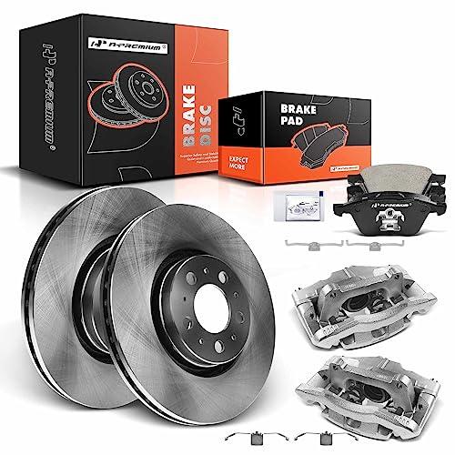 【並行輸入品】 A Premium Front Disc Brake Rotors and Ceramic Pads Kit with Cali_1