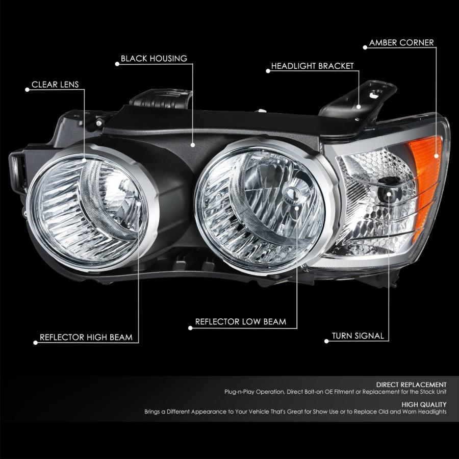 【並行輸入品】DNA MOTORING 左 OEスタイル ヘッドライト クロムベゼル 12 16 Chevy Sonic 対応 OEM HL 0_3