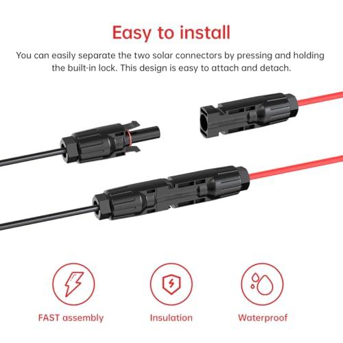 10AWG XT60延長ケーブルソーラーパネルコネクターからXT60コネクタへポータブル発電所リバー600ソーラー 【次回】 並行輸入品
