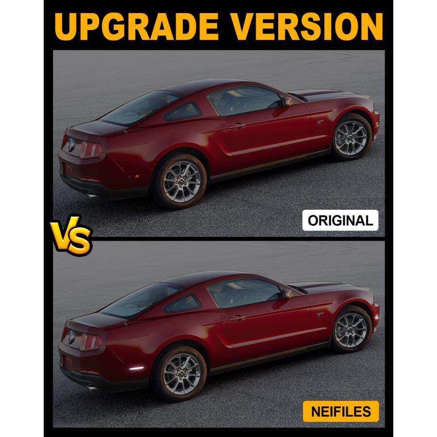 NEIFILES LEDサイドマーカーライト フォードマスタング 2010 2014 フロントリアスモークレンズ フェンダーバンパ 並行輸入品の画像