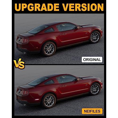 NEIFILES LEDサイドマーカーライト フォードマスタング 2010 2014 フロントリアスモークレンズ フェンダーバンパ 並行輸入品の画像