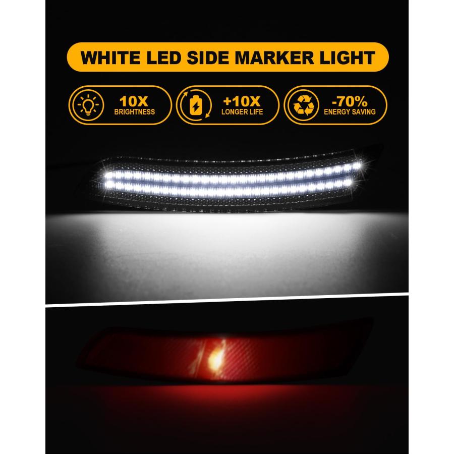 NEIFILES LEDサイドマーカー ホワイトライト シボレー カマロ 2016 2023 フロントリアバンパーフェンダーランプ 並行輸入品の画像
