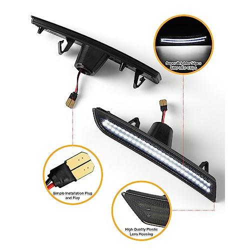 NEIFILES LEDサイドマーカー ホワイトライト シボレー カマロ 2016 2023 フロントリアバンパーフェンダーランプ 並行輸入品の画像