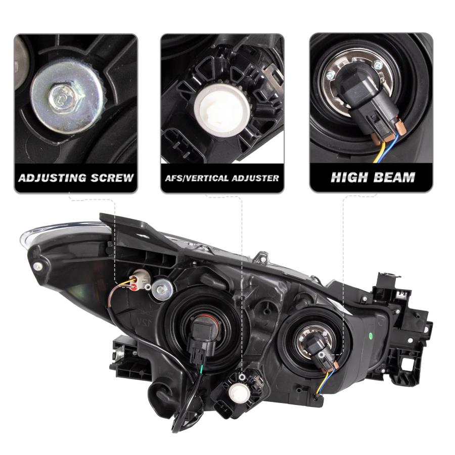 JSBOYAT Headlight Assembly Replacement for 2017 2018 Mazda 3 Sed 並行輸入品_6