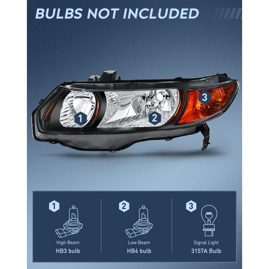 【並行輸入品】 Nilight Headlight Assembly Compatible with 2006 2007 2008 2009 2_3