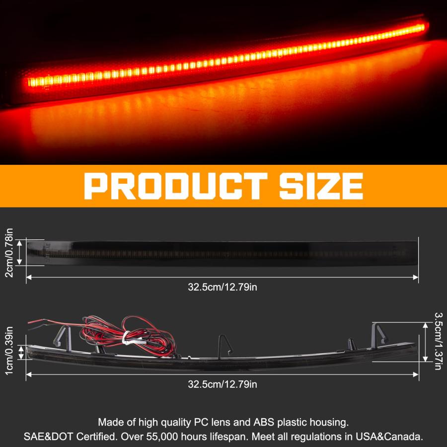Gempro リアバンパーリフレクターライト 2014 2019 Chevy Corvette C7 LEDレッドブレーキテールラ 並行輸入品の画像
