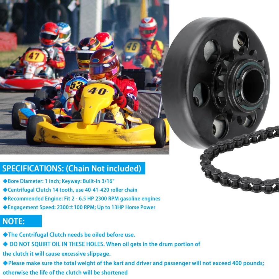 YOUXMOTO ゴーカートクラッチ 1インチ ボア 14歯 #40/41/420 チェーン プレデター 212 遠心クラッチ 1 並行輸入品の画像