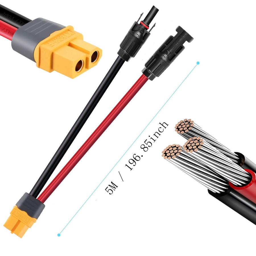ZkeeShop XT60 アダプター延長ケーブル ソーラーコネクタ 10AWG