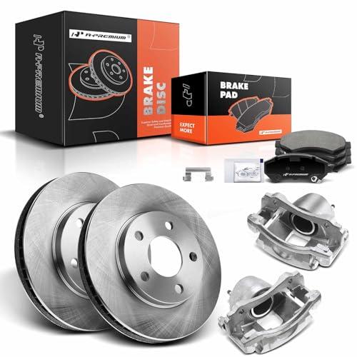 【並行輸入品】 A Premium Front Disc Brake Rotors and Ceramic Pads Kit with Cali_1