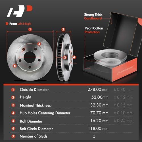 【並行輸入品】 A Premium Front Disc Brake Rotors and Ceramic Pads Kit with Cali_4