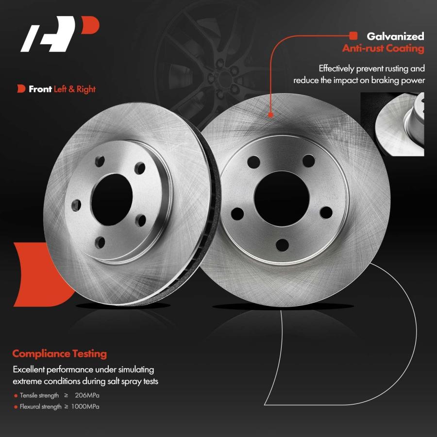 【並行輸入品】 A Premium Front Disc Brake Rotors and Ceramic Pads Kit with Cali_9