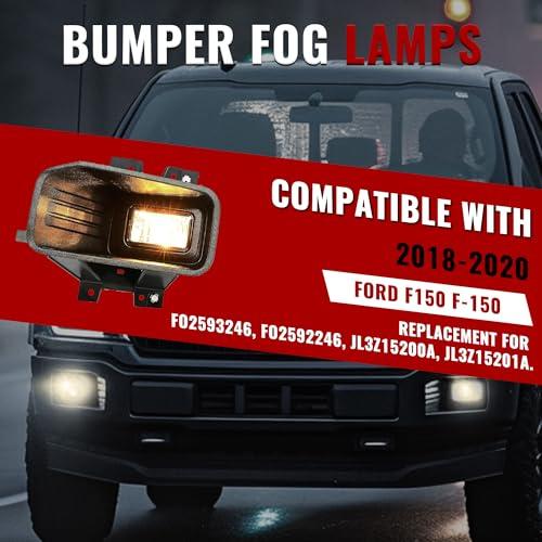 HECASA フォグライト ペア 2018 2020 フォード F150 F 150 交換用 FO2593246 FO259224 並行輸入品の画像