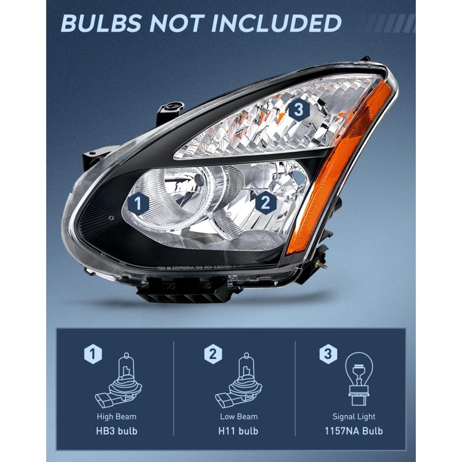 【並行輸入品】 Nilight Headlight Assembly Compatible with 2008 2009 2010 2011 2の画像