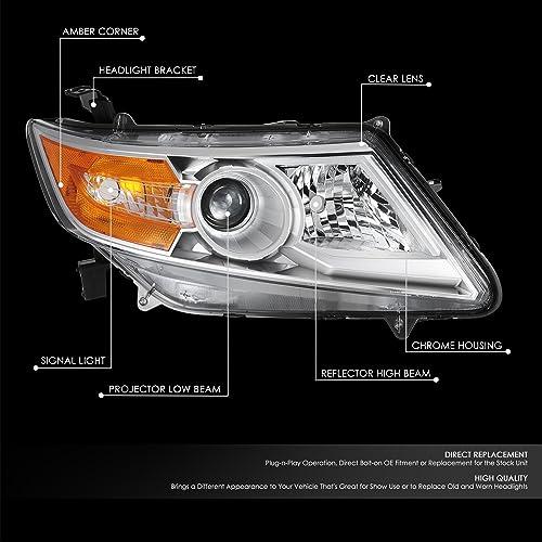 【並行輸入品】DNA MOTORING Right OEスタイル プロジェクターヘッドライト 11 13 ホンダ オデッセイ対応 クローム/クリの画像