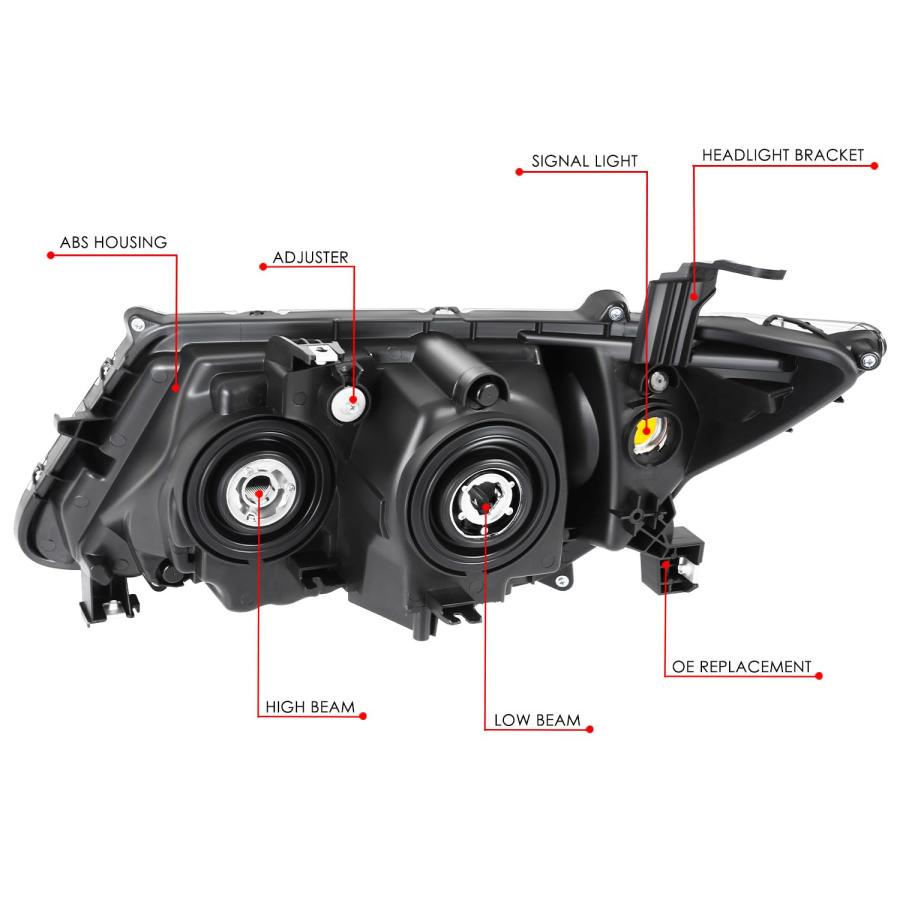 【並行輸入品】DNA MOTORING Right OEスタイル プロジェクターヘッドライト 11 13 ホンダ オデッセイ対応 クローム/クリの画像