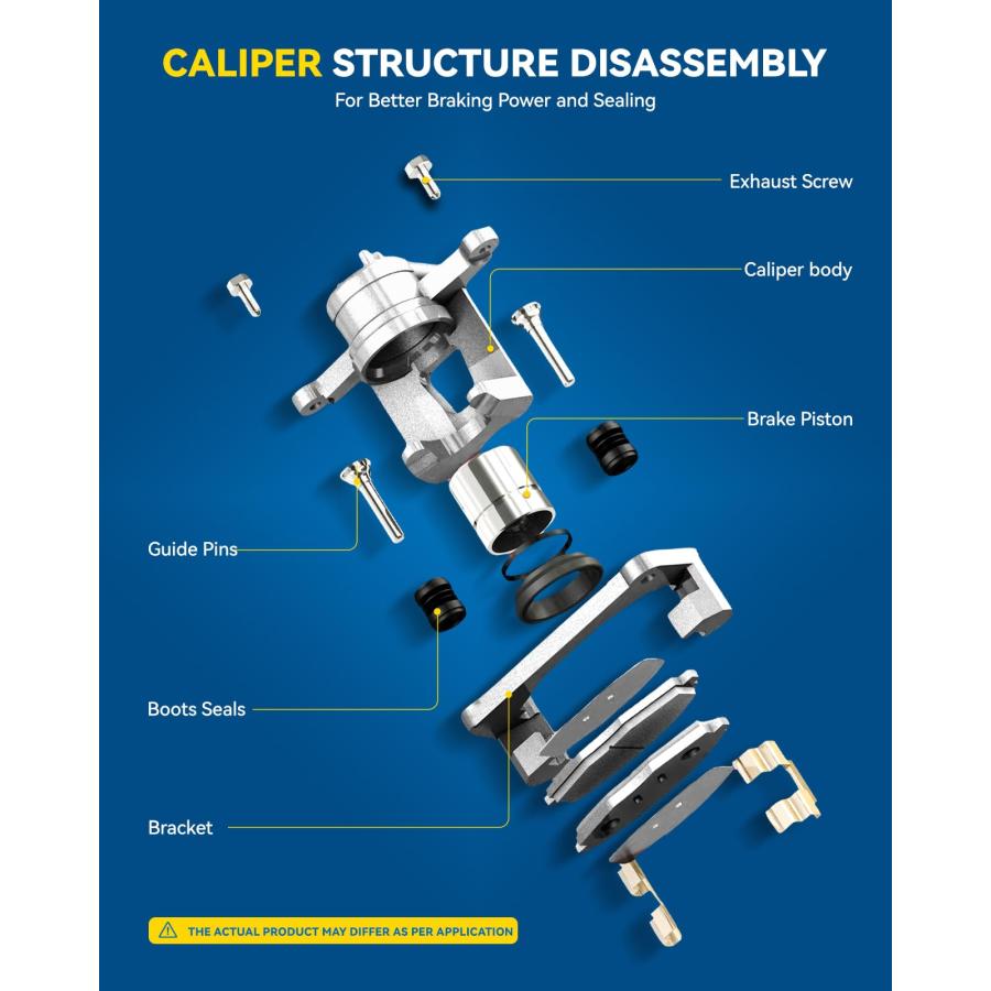 PHILTOP Front Disc Brake Caliper Assembly Replacement For 1999 2 並行輸入品_3