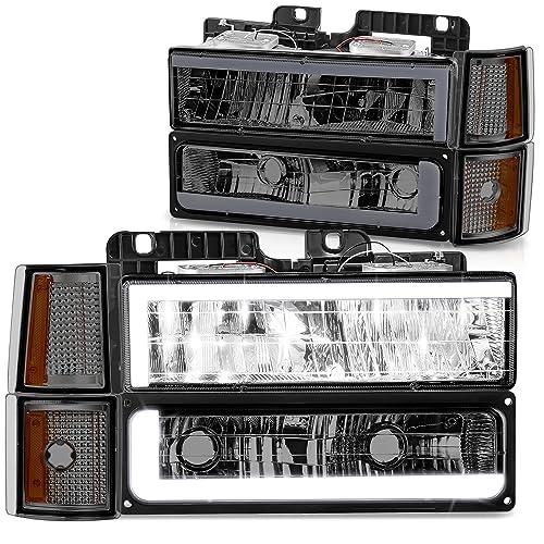 【並行輸入品】DNA MOTORING Cスタイル LED DRLヘッドライト+バンパーシグナル+コーナーランプセット 92 99 Chevy_1