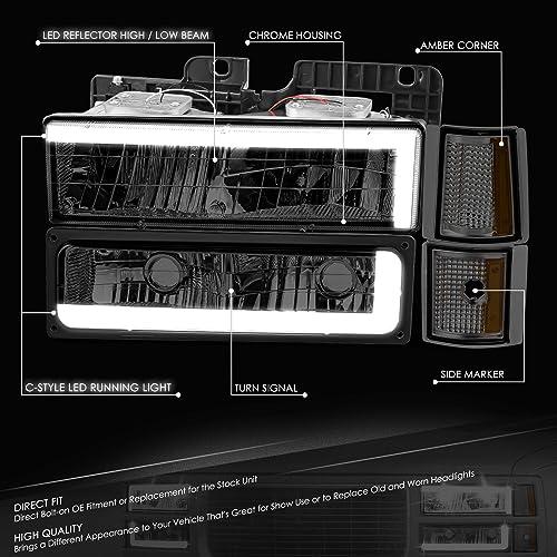 【並行輸入品】DNA MOTORING Cスタイル LED DRLヘッドライト+バンパーシグナル+コーナーランプセット 92 99 Chevy_4