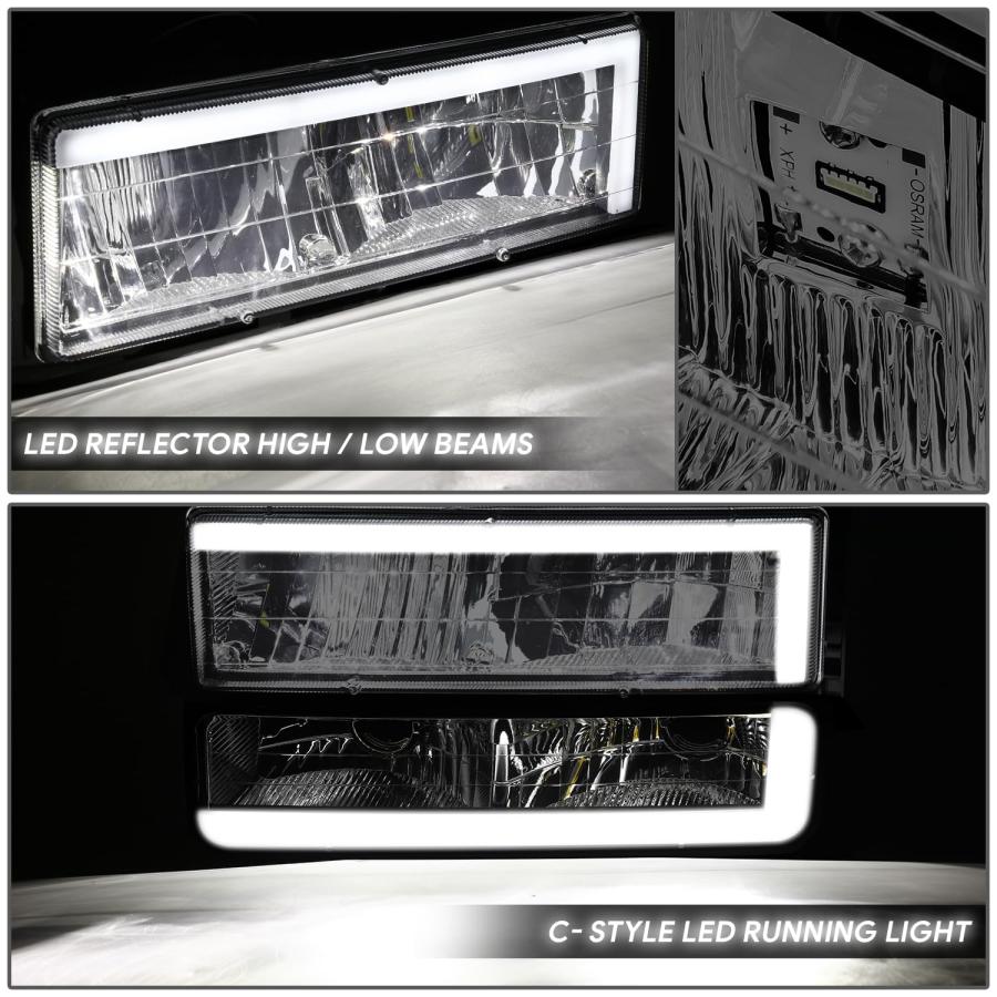 【並行輸入品】DNA MOTORING Cスタイル LED DRLヘッドライト+バンパーシグナル+コーナーランプセット 92 99 Chevy_6