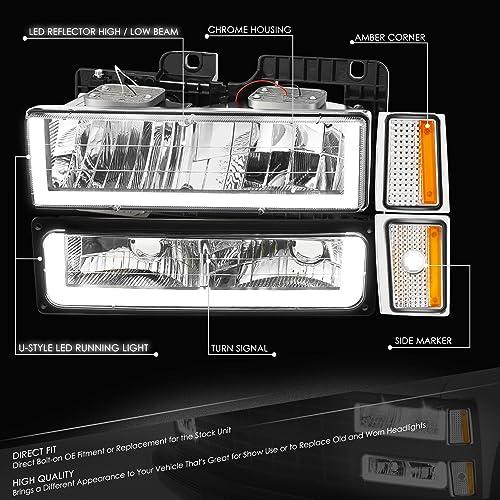 【並行輸入品】DNA MOTORING Uスタイル LED DRLヘッドライト+バンパーシグナル+コーナーランプセット 88 93 Chevyの画像