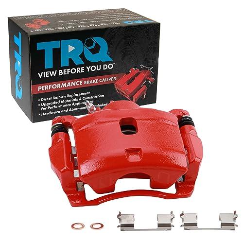 TRQ Front Left Right Brake Caliper w/Bracket Performance Red Dri 並行輸入品