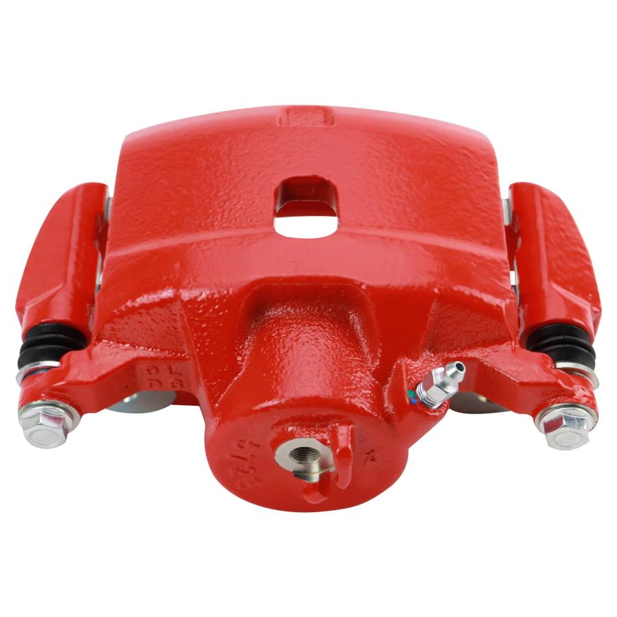 TRQ Front Left Right Brake Caliper w/Bracket Performance Red Dri 並行輸入品