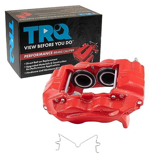 TRQ Front Left Brake Caliper Performance Red Drivers Side Compat 並行輸入品の画像