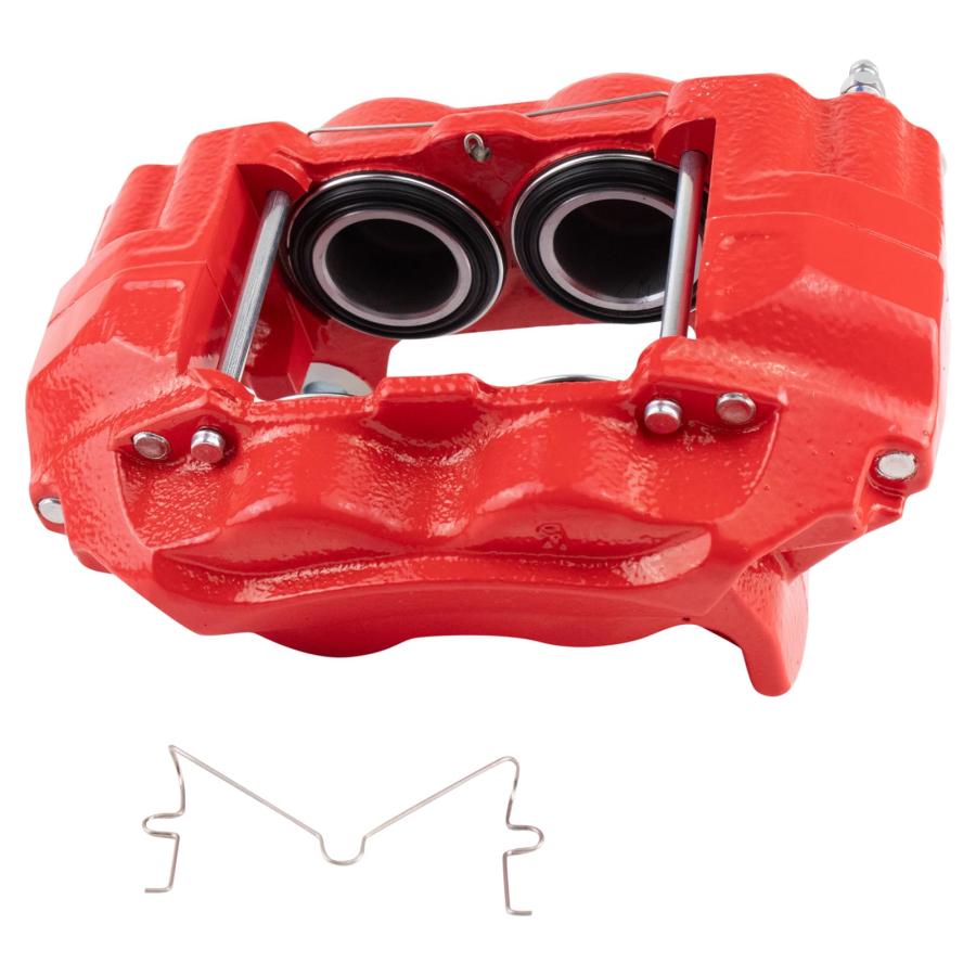 TRQ Front Left Brake Caliper Performance Red Drivers Side Compat 並行輸入品の画像