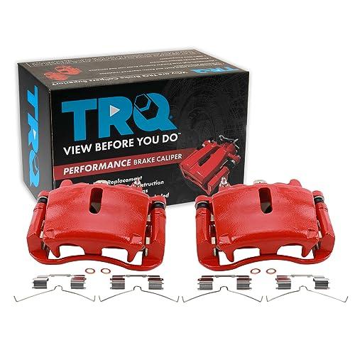 TRQ Front Performance Brake Caliper Set Red Compatible with 2004 並行輸入品の画像