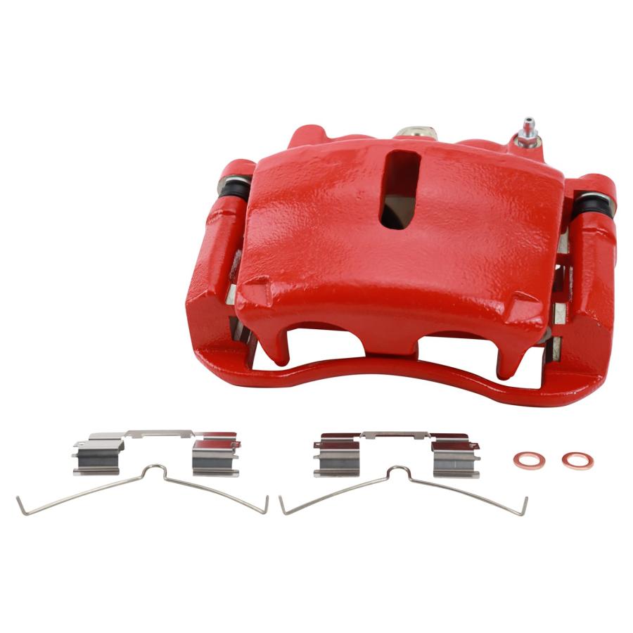 TRQ Front Performance Brake Caliper Set Red Compatible with 2004 並行輸入品の画像