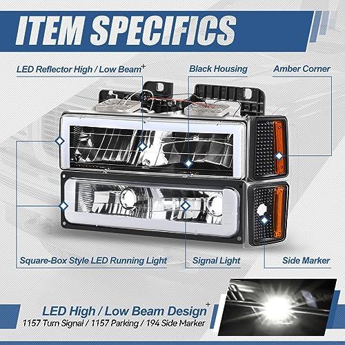 【並行輸入品】 Auto Dynasty LED DRL Headlights Assembly Compatible with 1988 19の画像