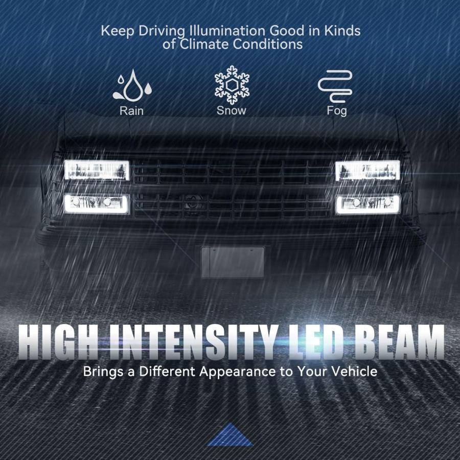 【並行輸入品】 Auto Dynasty LED DRL Headlights Assembly Compatible with 1988 19の画像