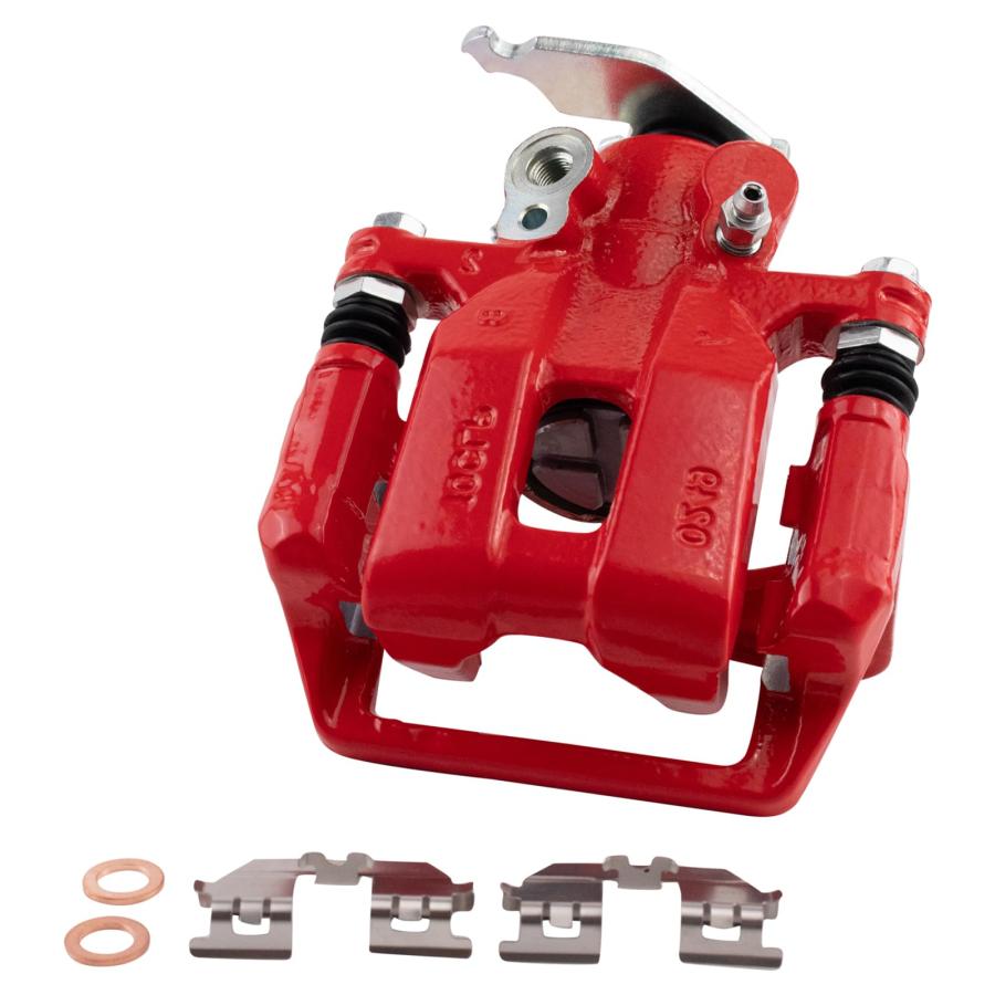TRQ Rear Right Brake Caliper w/Bracket Performance Red Passenger
