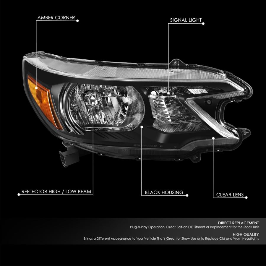 【並行輸入品】DNA MOTORING 右 OEスタイル ヘッドライト 2012 2014 ホンダ CR V OEM HL 0227 Rに対応_3