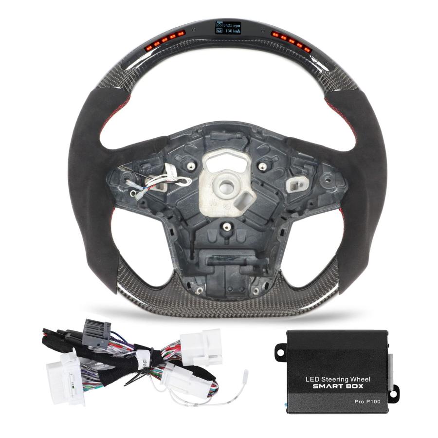 GR Supra A90用 ステアリングホイール アップグレード 3K カーボンファイバー製 ステッチ付き インテリアアクセサリー 並行輸入品